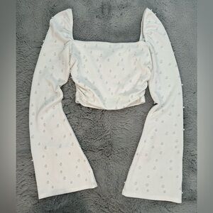 windsor cropped pearl long sleeve